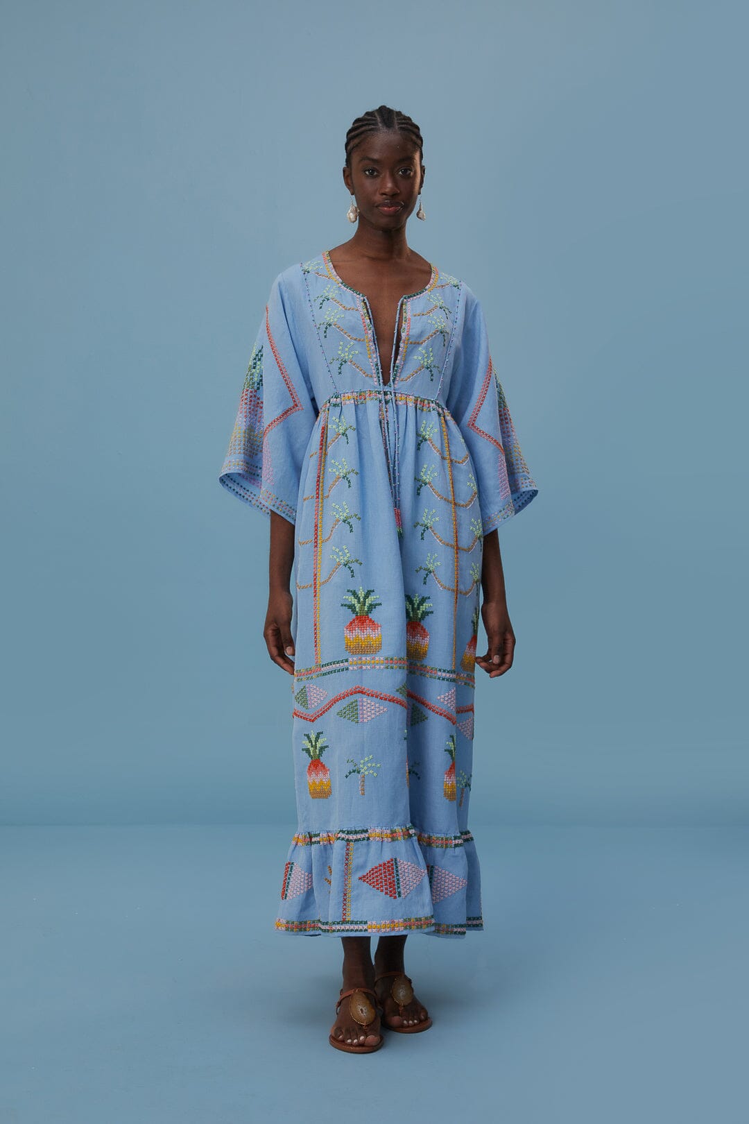 Embroidered Pineapple Cover-Up