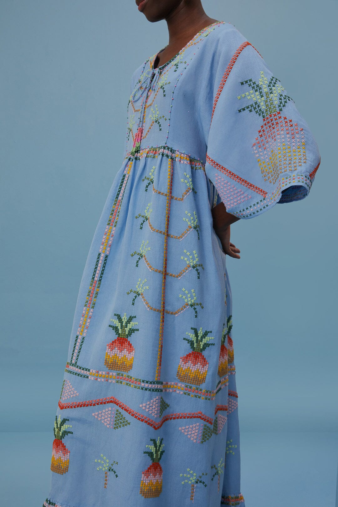 Embroidered Pineapple Cover-Up