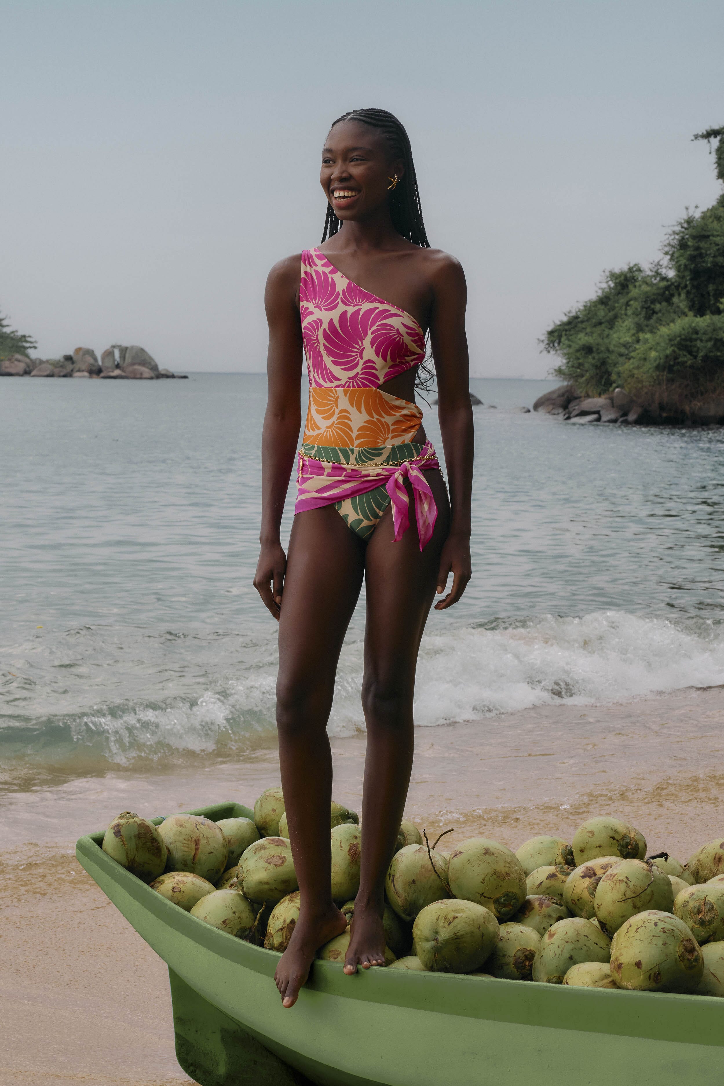 Banana Wings One Shoulder One Piece