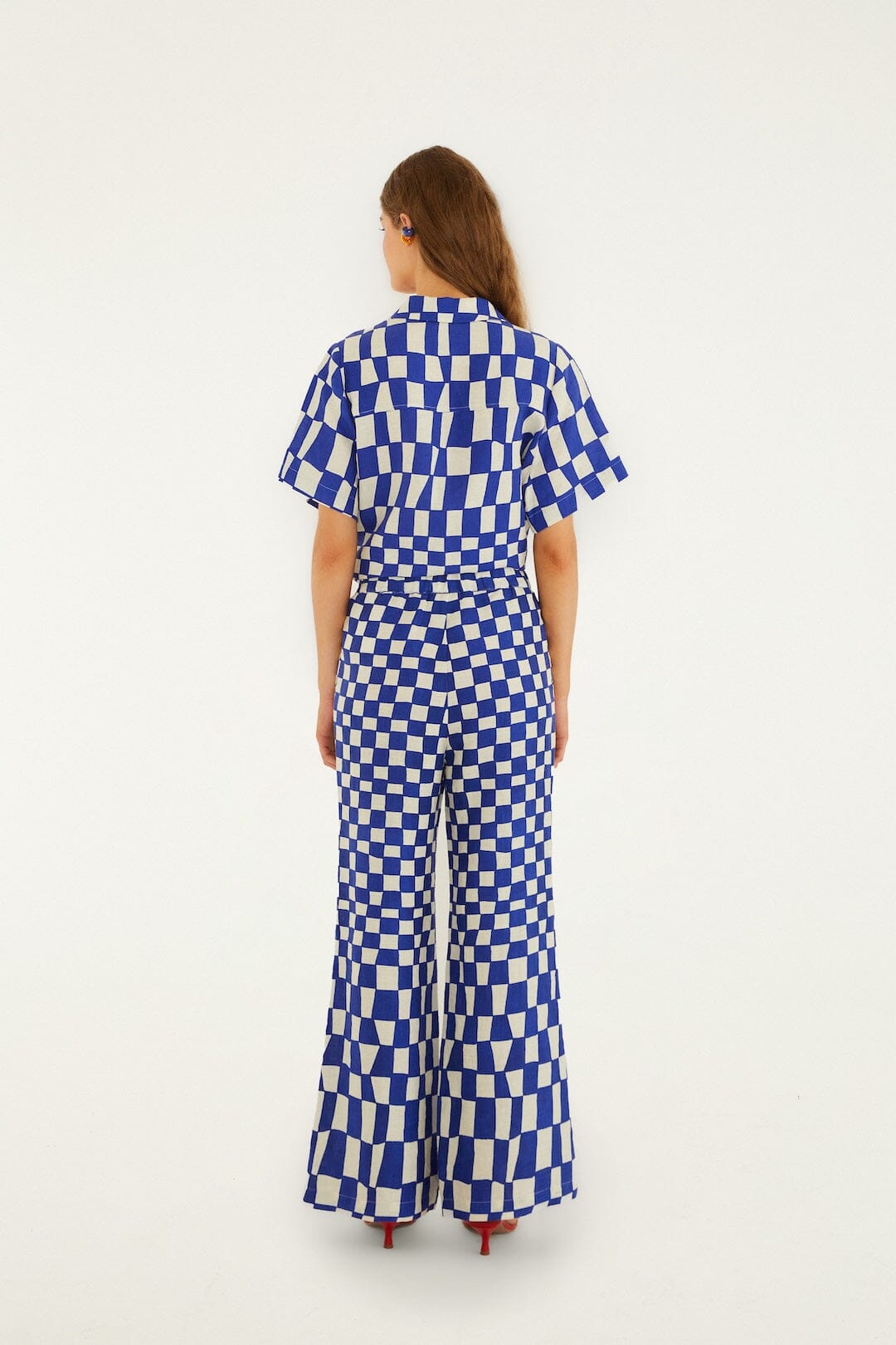 Blue Dream Checkered Lenzing™ Ecovero™ Euroflax™ Pants