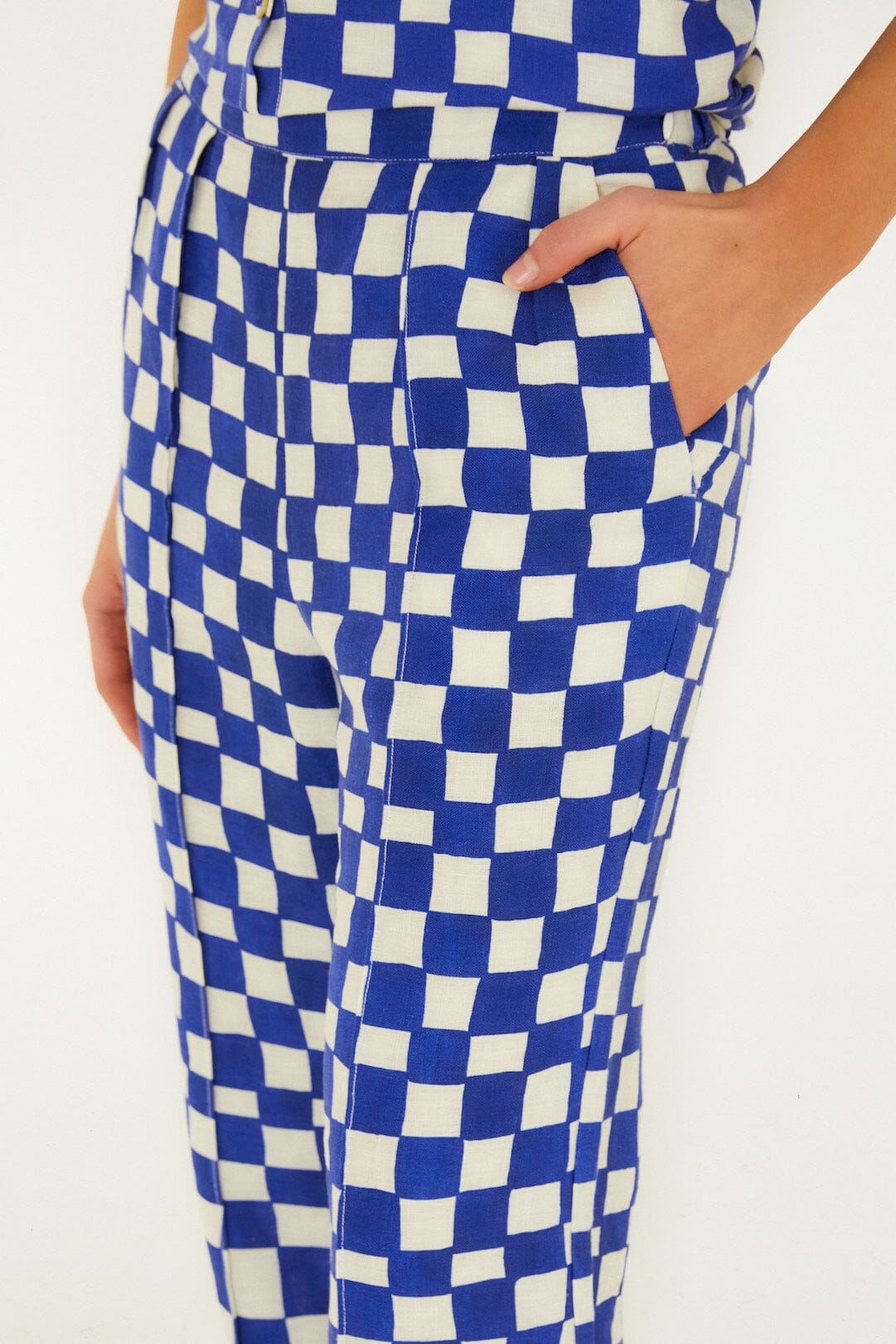 Blue Dream Checkered Lenzing™ Ecovero™ Euroflax™ Pants
