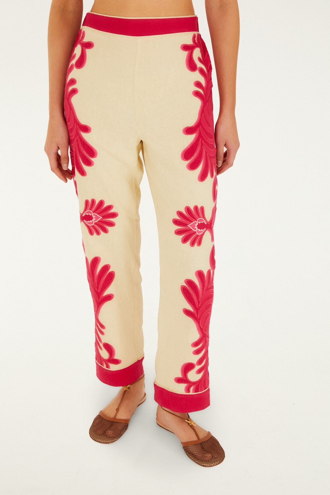 Pink Spring Arabesc Cutwork Lenzing™ Ecovero™ Euroflax™ Pants
