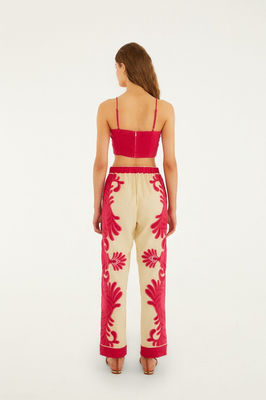 Pink Spring Arabesc Cutwork Lenzing™ Ecovero™ Euroflax™ Pants
