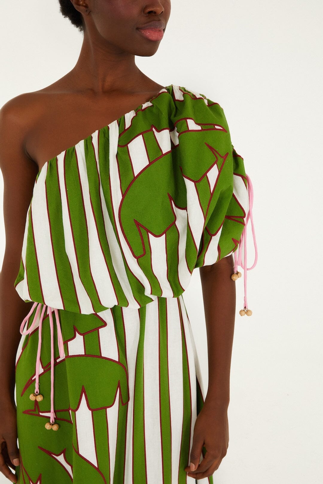 Off-White One-Shoulder Lenzing™ Ecovero™ Euroflax™ Midi Dress