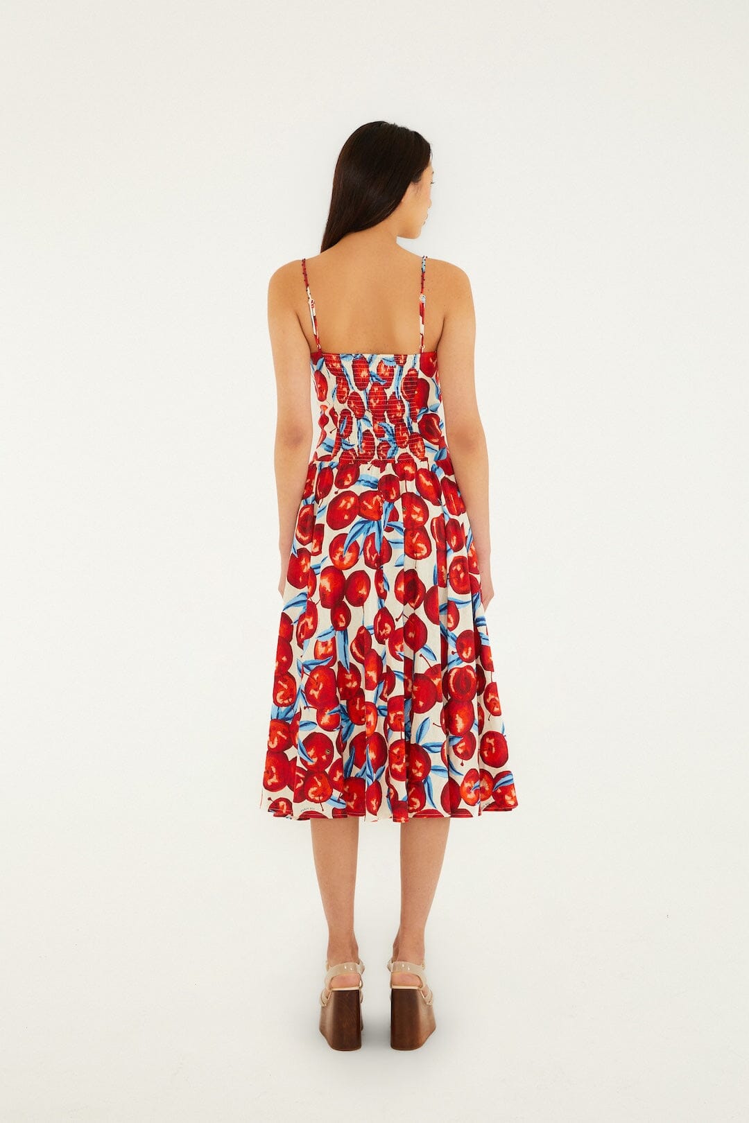 Cherry Blossom Sleeveless Lenzing™ Ecovero™ Euroflax™ Midi Dress
