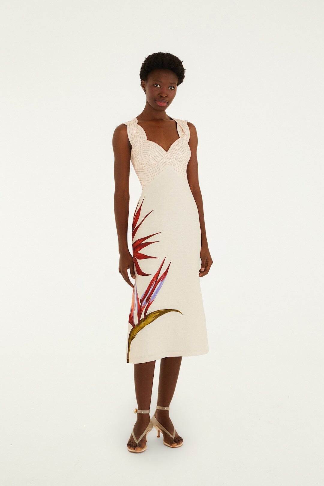Sand Strelitzia Euroflax™ Premium Linen Midi Dress