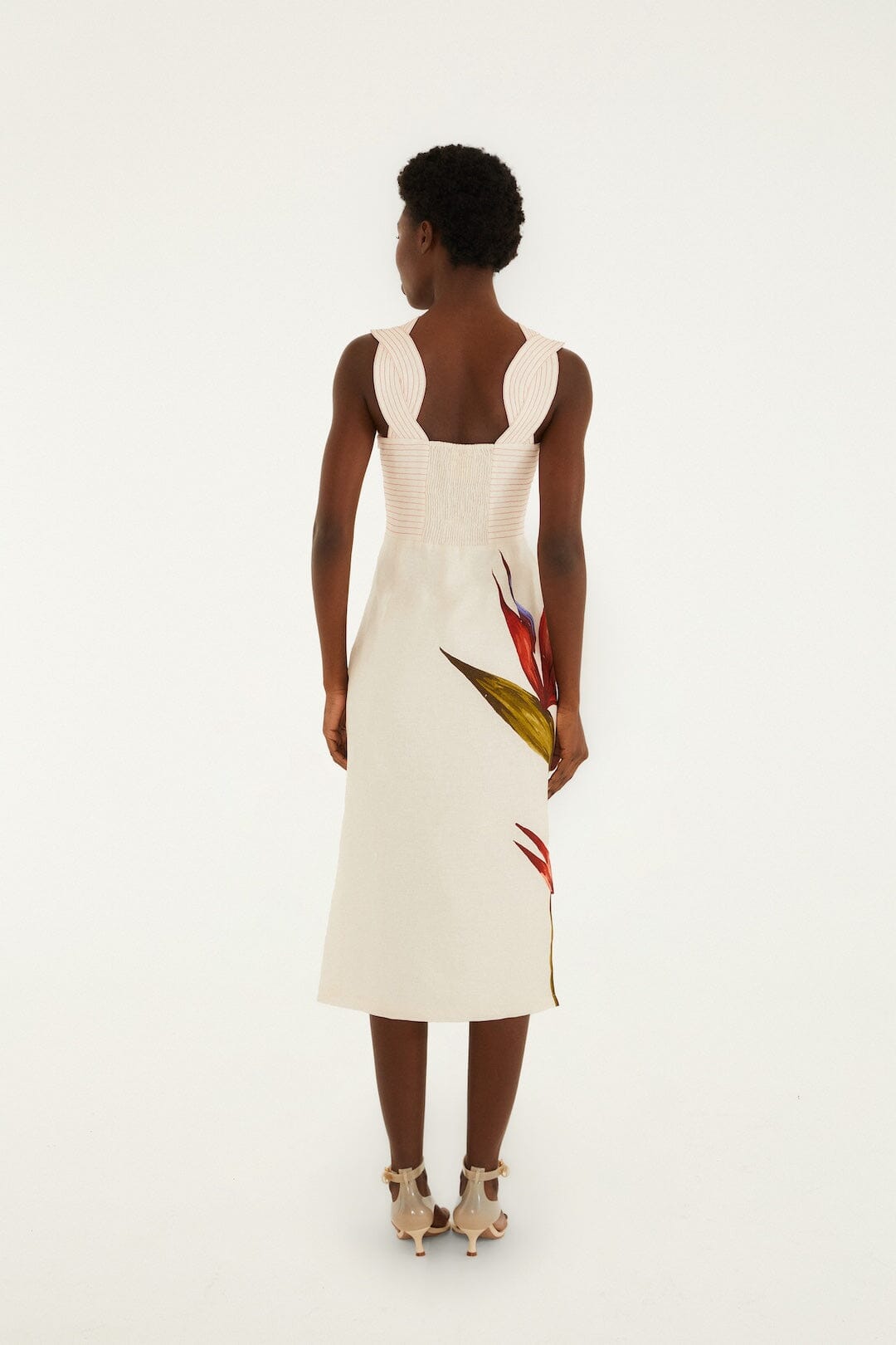 Sand Strelitzia Euroflax™ Premium Linen Midi Dress