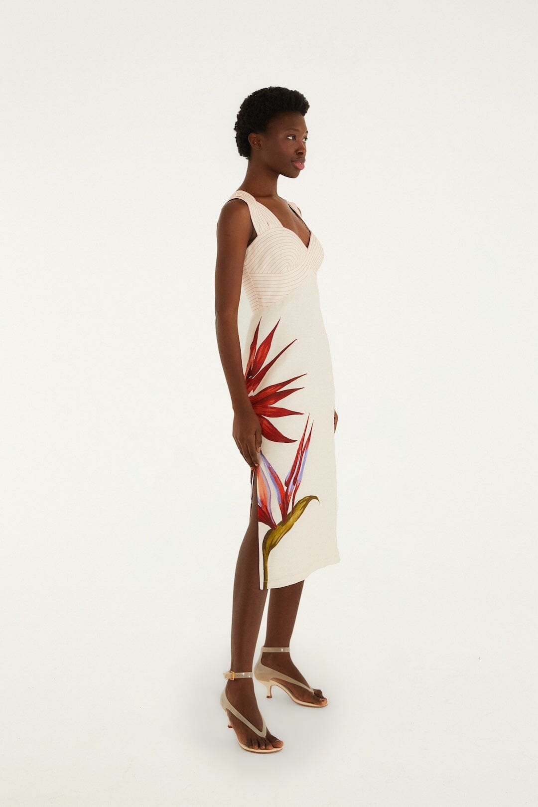 Sand Strelitzia Euroflax™ Premium Linen Midi Dress