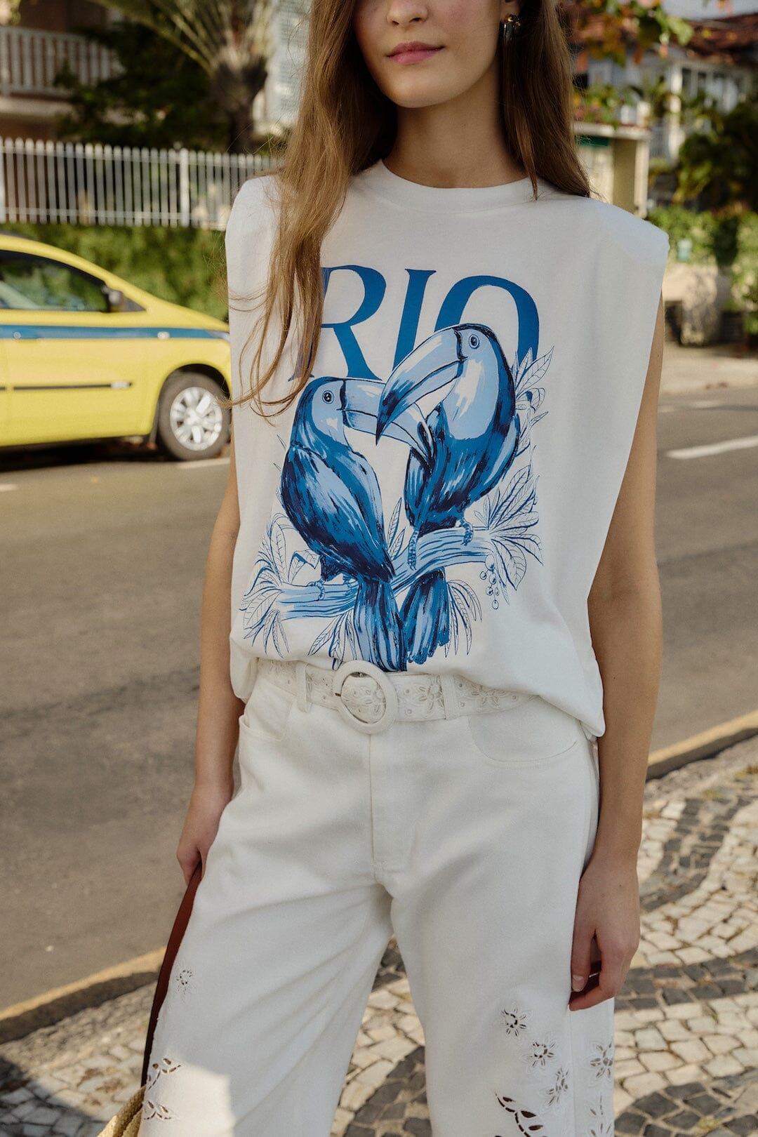 Off-White Toucan Rio Padded Shoulder Organic Cotton T-Shirt