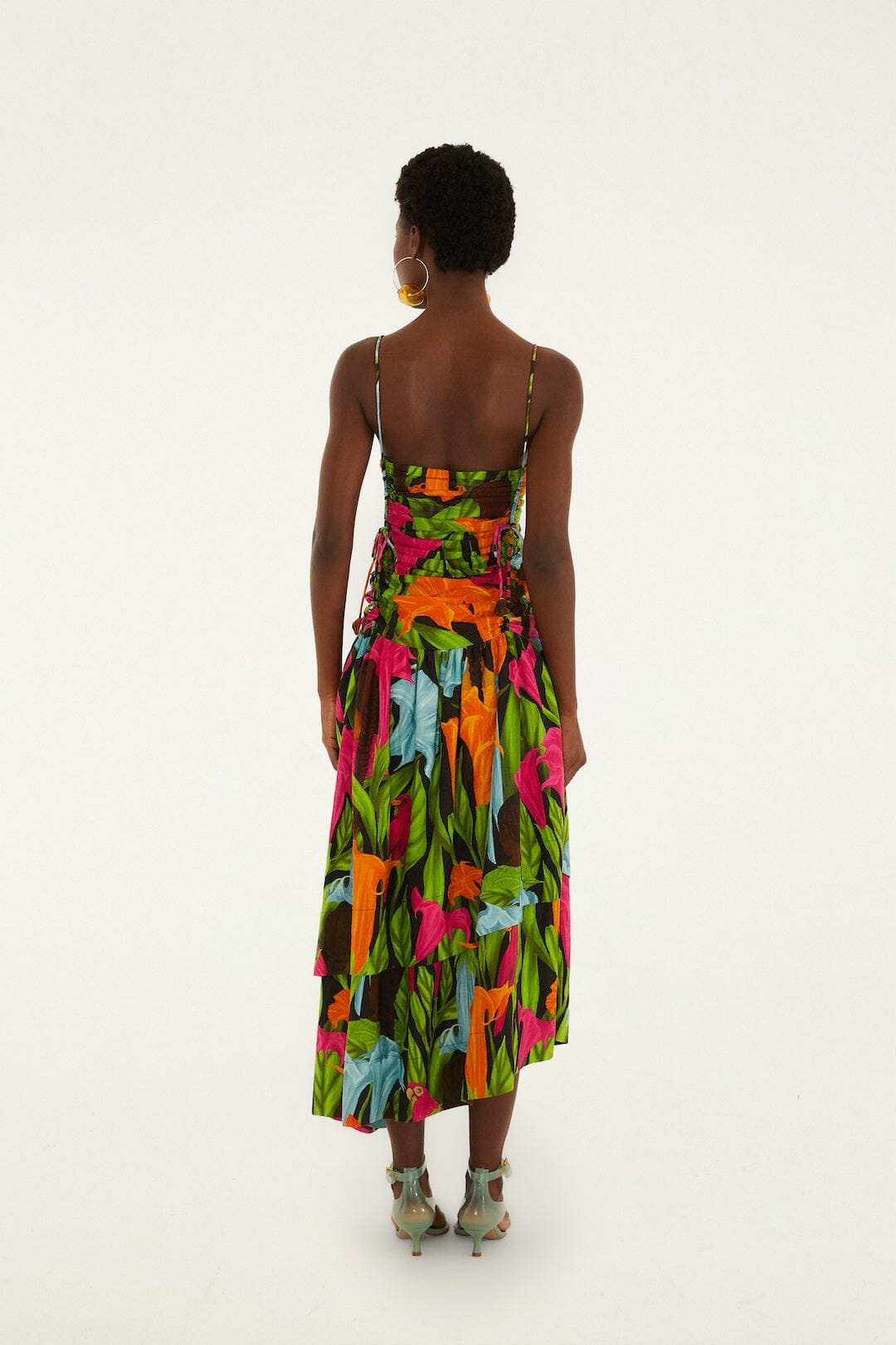 Black Mujeres Y Flores Lenzing™ Ecovero™ Euroflax™ Midi Dress