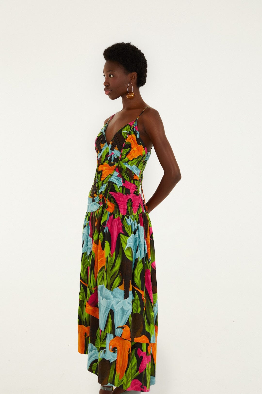 Black Mujeres Y Flores Lenzing™ Ecovero™ Euroflax™ Midi Dress