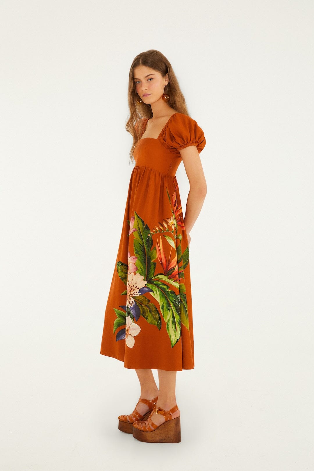Brown Hilo Arrangment Lenzing™ Ecovero™ Euroflax™ Midi Dress