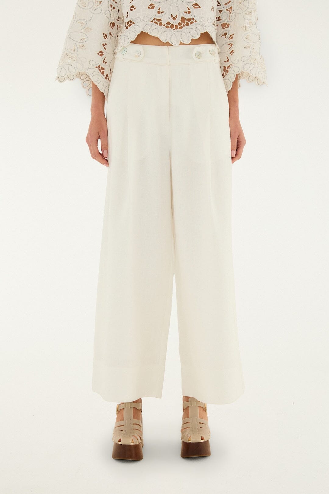 Off-White High Waisted Euroflax™ Premium Linen Pants
