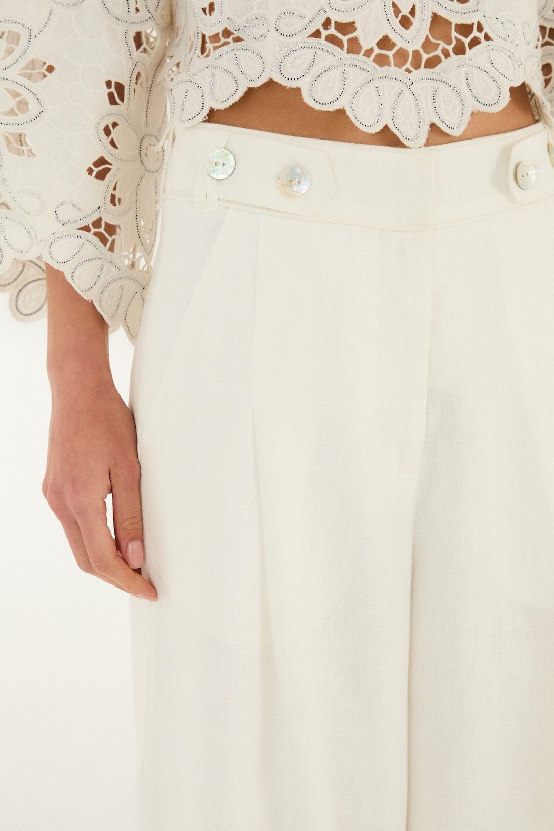 Off-White High Waisted Euroflax™ Premium Linen Pants