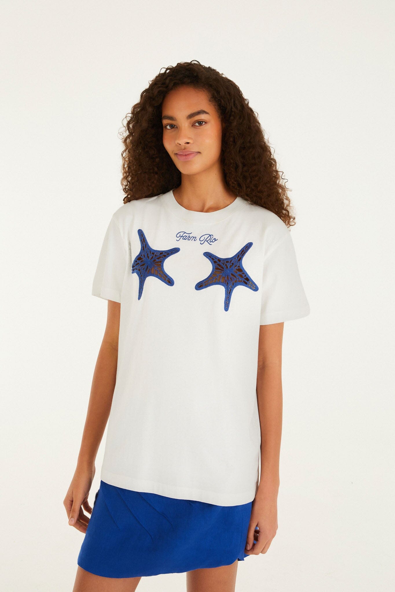 White Farm Rio Starfish Cut-Out Organic Cotton T-Shirt